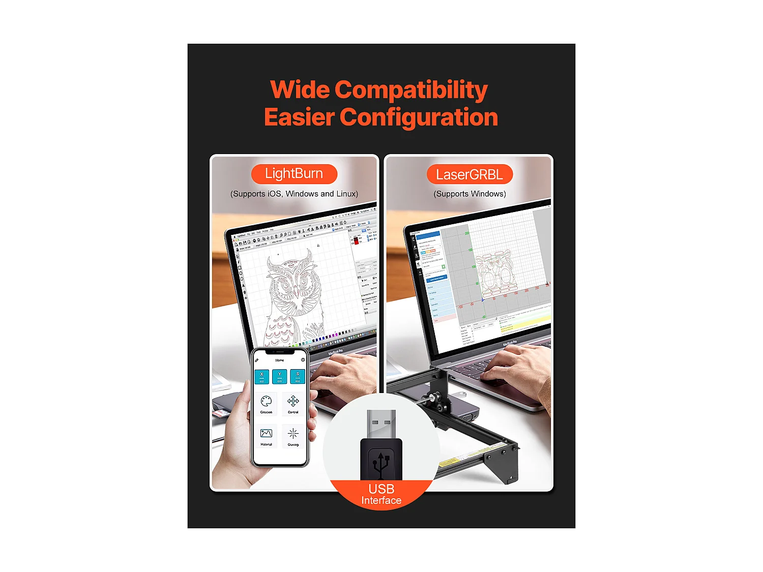 Machine à Graver Laser Graveur Laser SucceBuy 5 W Point Compressé Protection Yeux