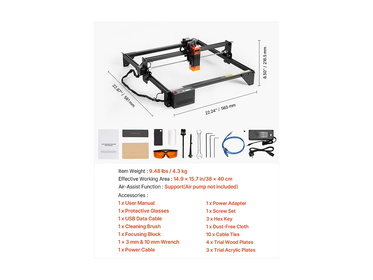 Machine à Graver Laser Graveur Laser SucceBuy 5 W Point Compressé Protection Yeux
