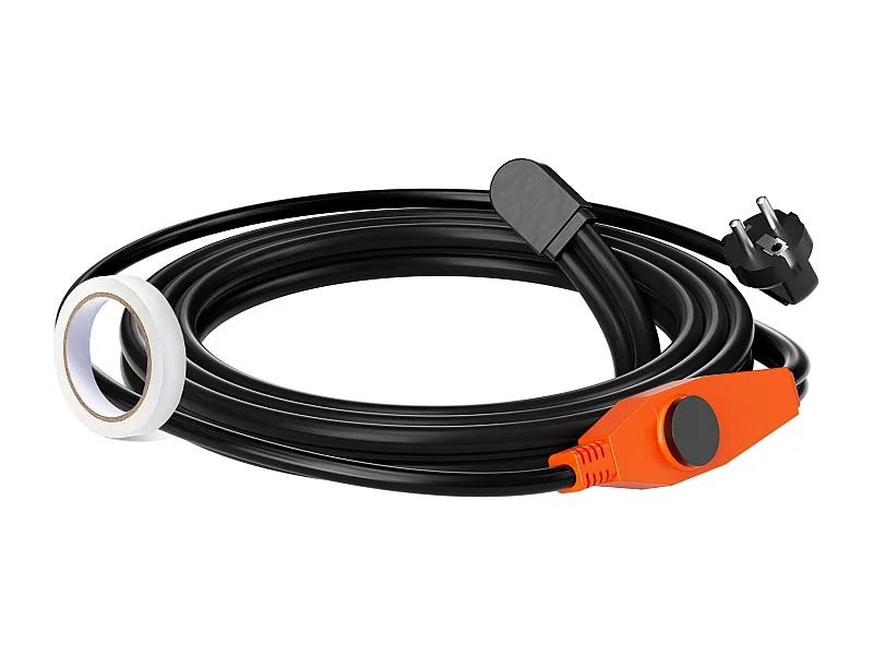 Cabo de Aquecimento Autorregulante, SucceBuy Cabo de Aquecimento para Tubos 4 m 23 W/m com Termóstato, Fita Térmica