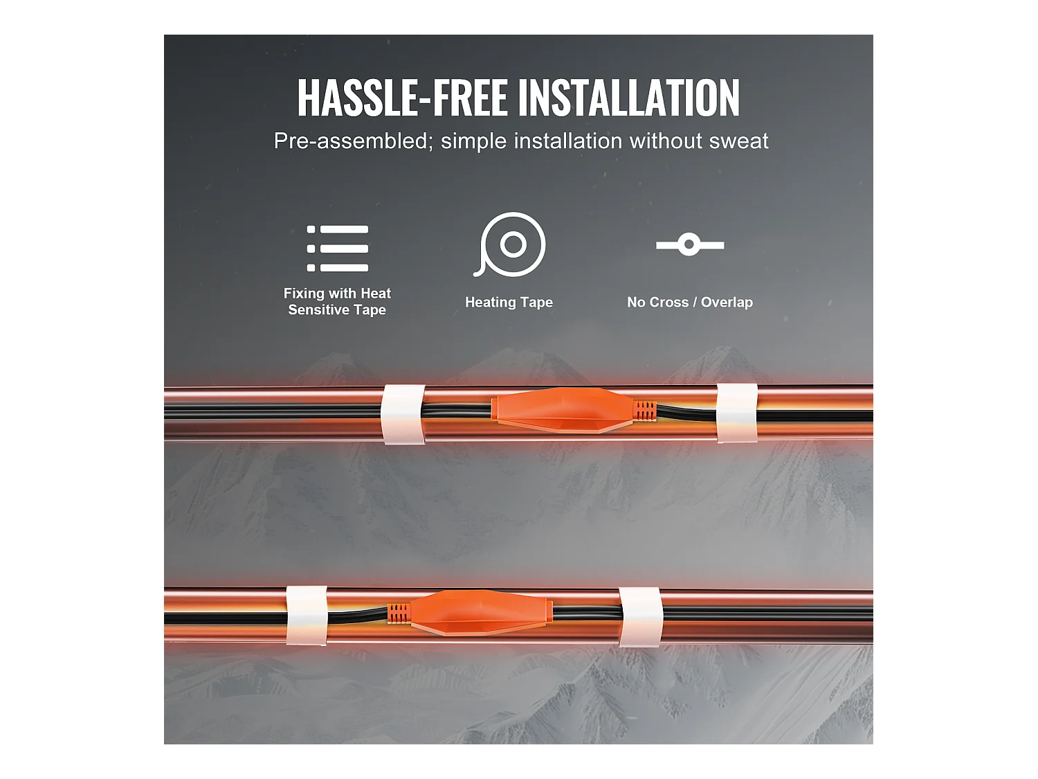 Câble Chauffant Autorégulant, SucceBuy Câble Chauffant pour Tuyaux 4 m 23 W/m avec Thermostat, Ruban Chauffant