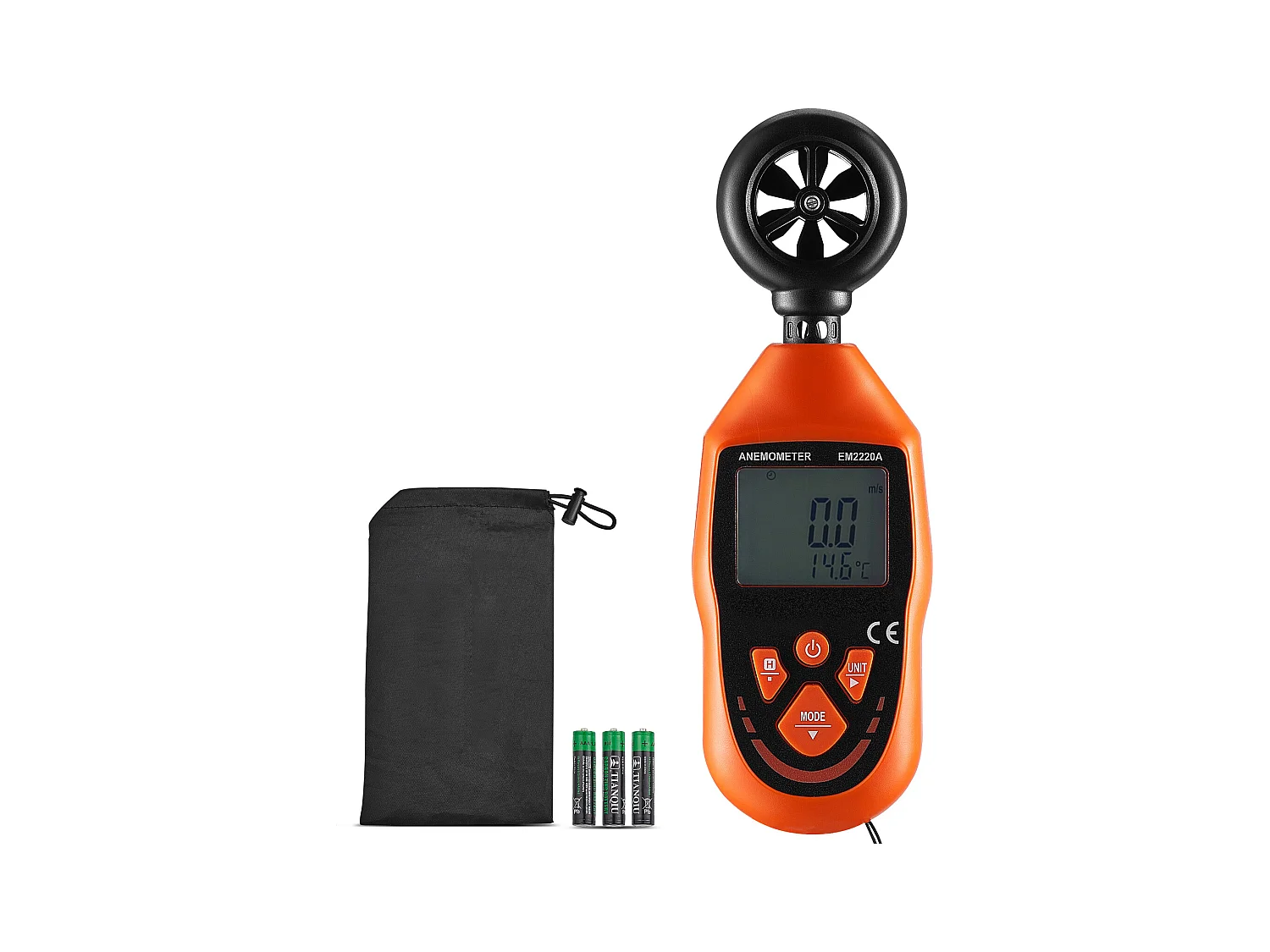 Anémomètre Portable SucceBuy, -10 ℃ à 45 ℃ Mesure Vitesse du Vent, Température du Vent