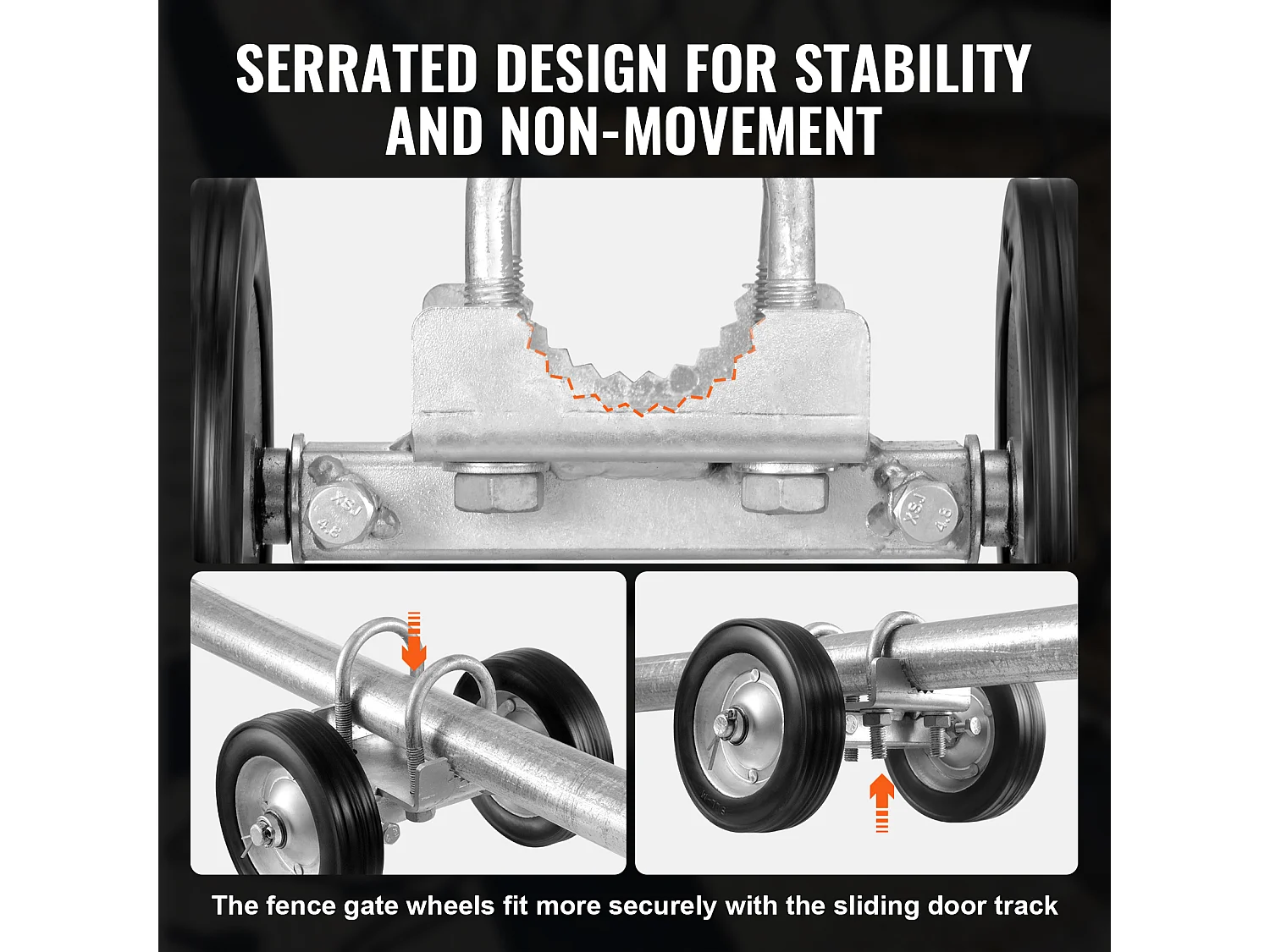 Kit de Portail Coulissant, SucceBuy Ensemble de Portail Coulissant 15,24 cm Réglable, Charge de 272 kg