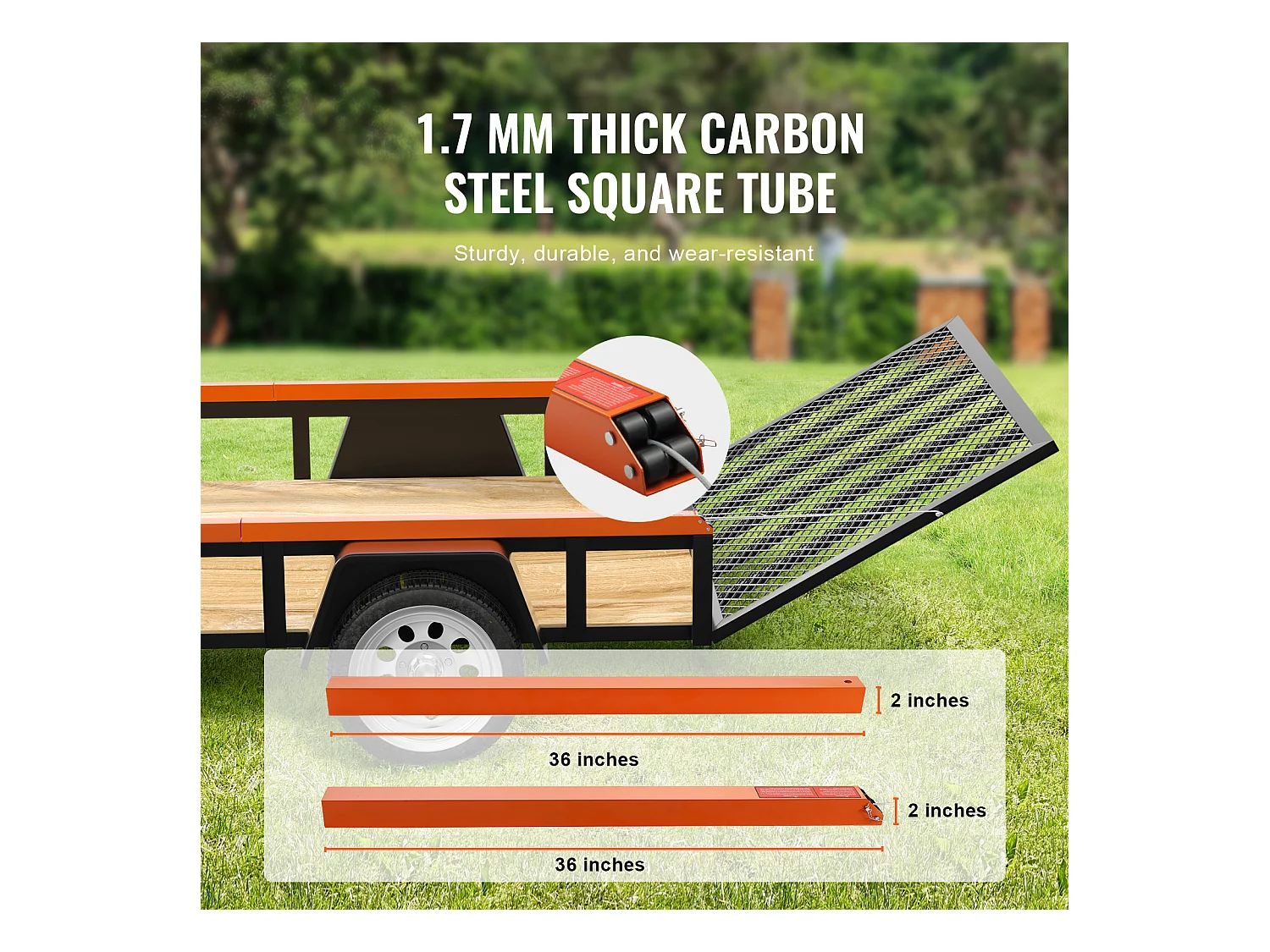 Système d'Assistance, SucceBuy Hayon Utilitaire à 2 Côtés pour Remorque avec Assistance de Levage, Capacité de 81,65 kg