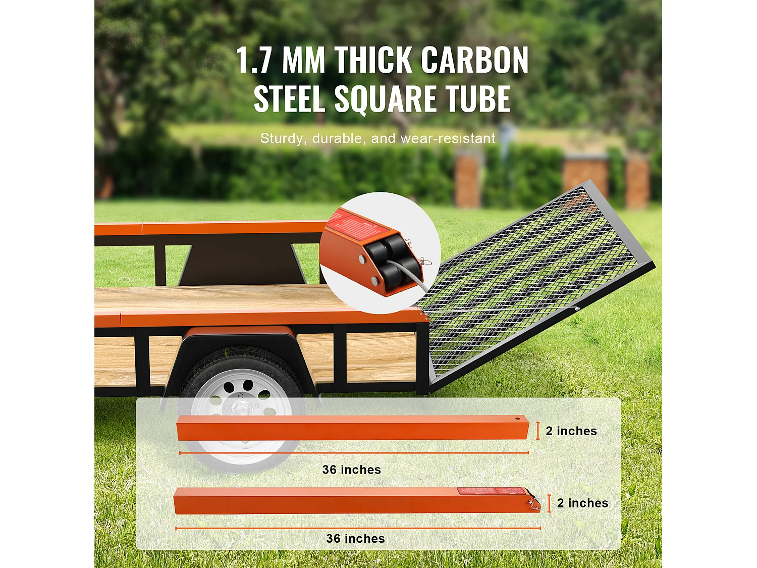 Système d'Assistance, SucceBuy Hayon Utilitaire à 2 Côtés pour Remorque avec Assistance de Levage, Capacité de 81,65 kg