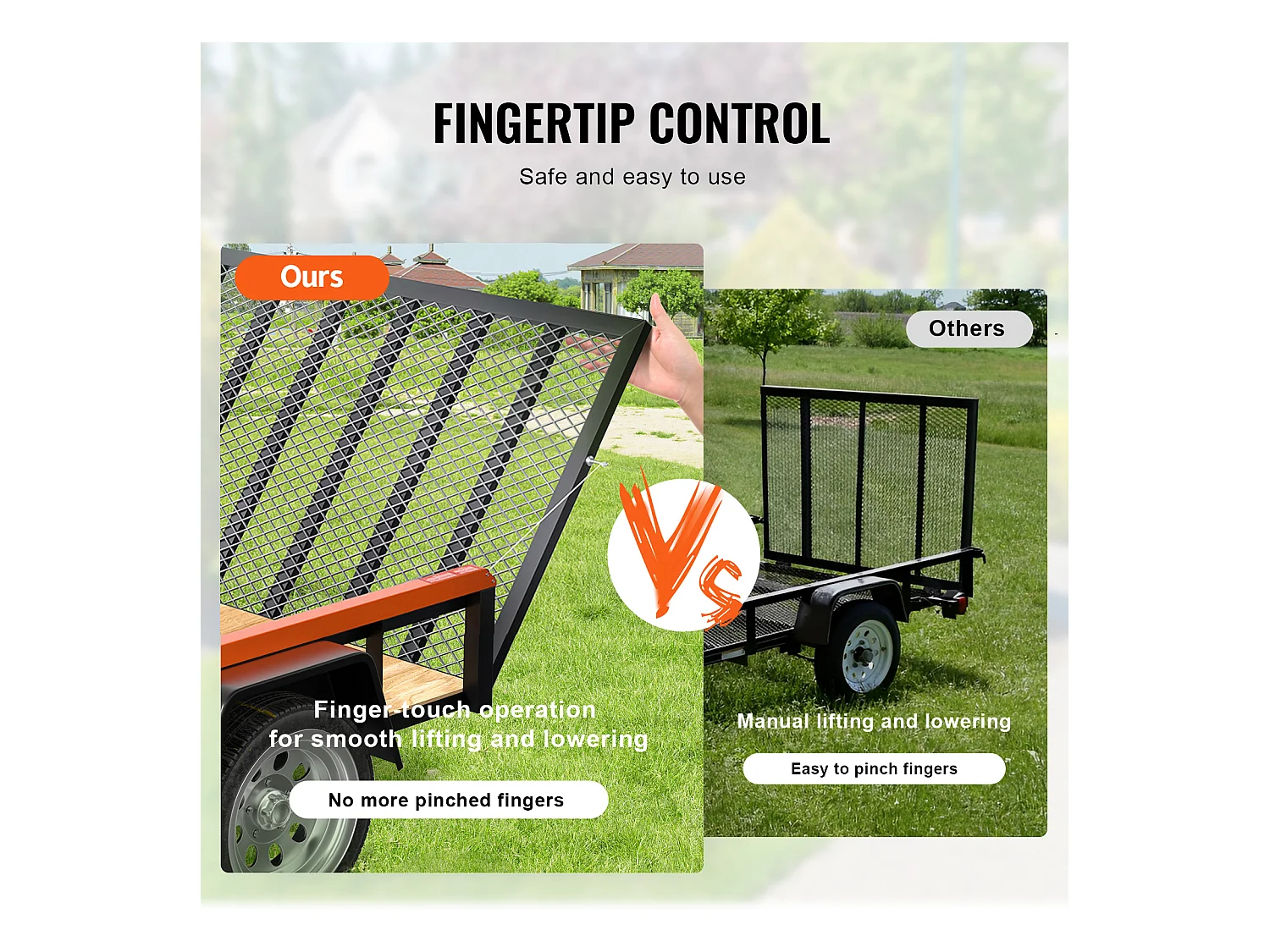 Système d'Assistance, SucceBuy Hayon Utilitaire à 2 Côtés pour Remorque avec Assistance de Levage, Capacité de 81,65 kg