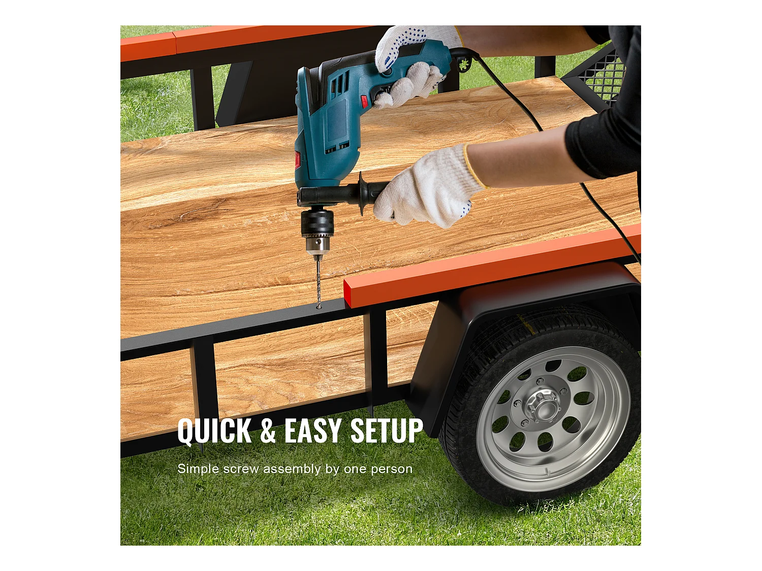 Système d'Assistance, SucceBuy Hayon Utilitaire à 2 Côtés pour Remorque avec Assistance de Levage, Capacité de 81,65 kg