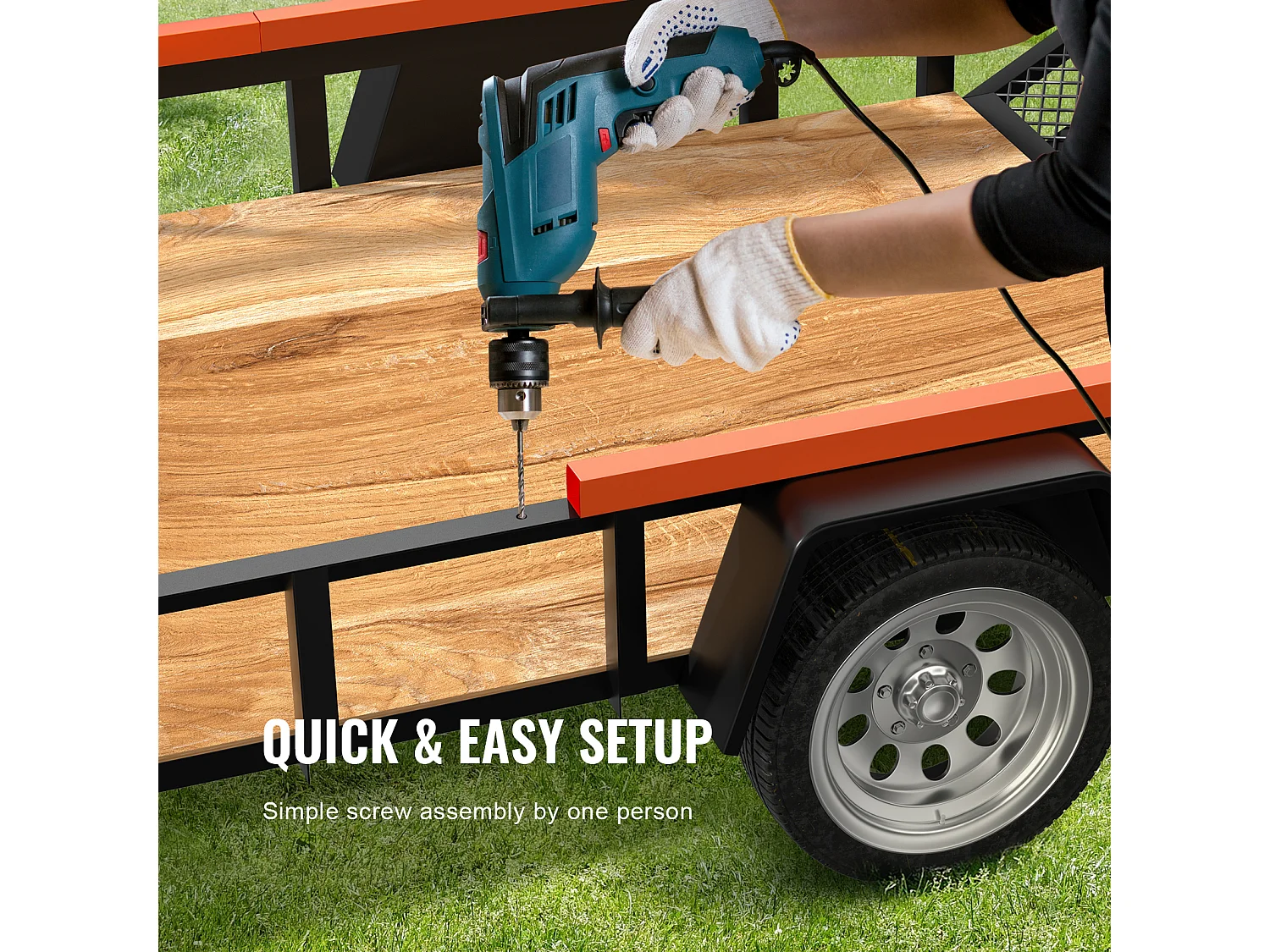 Système d'Assistance, SucceBuy Hayon Utilitaire à 2 Côtés pour Remorque avec Assistance de Levage, Capacité de 81,65 kg