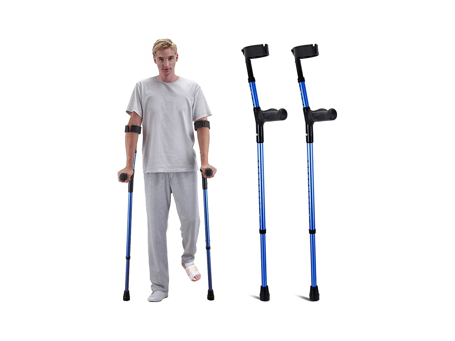 Achselkrücken, SucceBuy Unterarmgehstützen Gehstützen aus Aluminium mit höhenverstellbaren Griffen