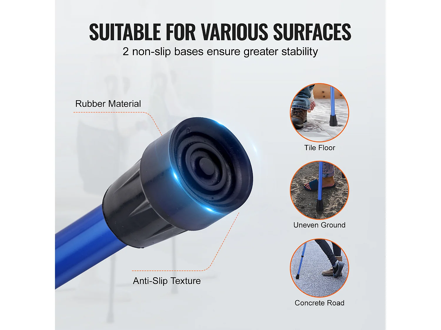 Béquilles Axillaires, SucceBuy Béquilles d'Avant-Bras Béquilles de Marche en Aluminium avec Hauteur et Poignets Réglables