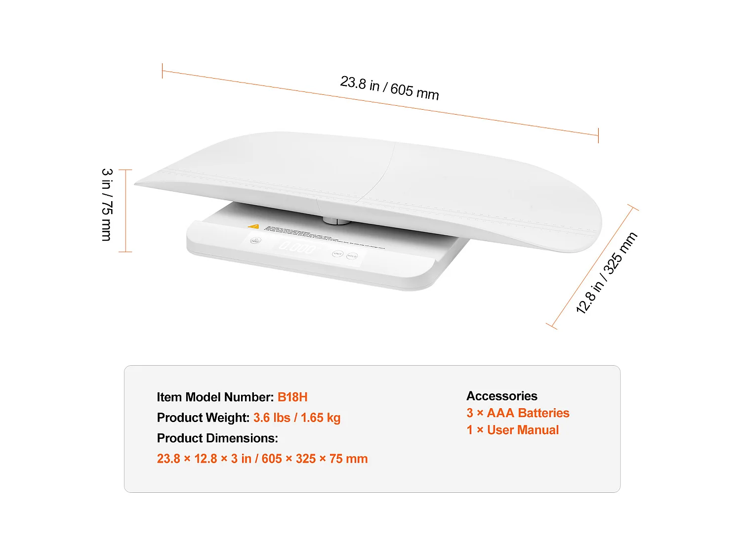 Pèse-bébé Balance SucceBuy, Numérique Fonction de Maintien et de Tare 5 Unités 30 kg