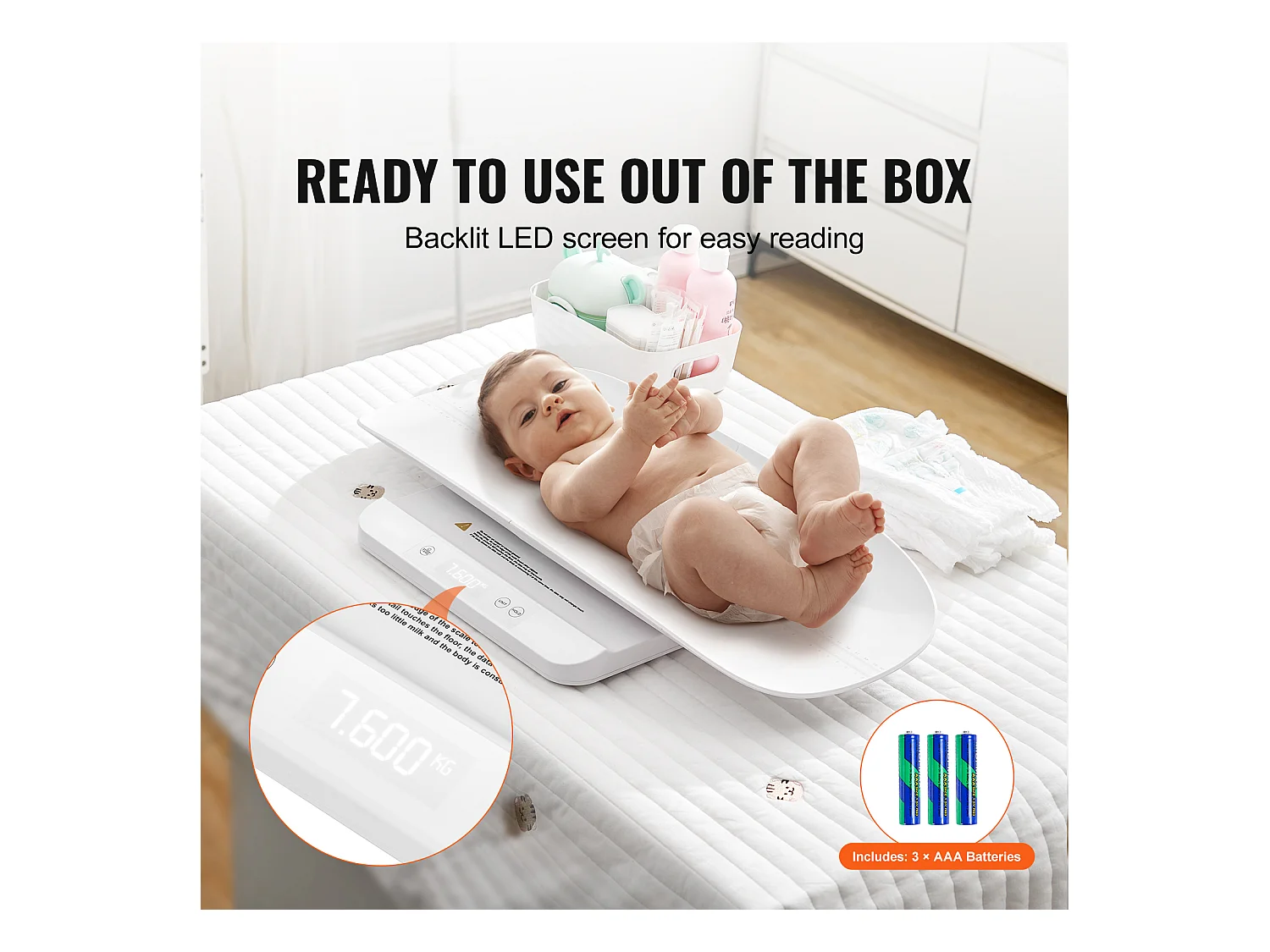 Pèse-bébé Balance SucceBuy, Numérique Fonction de Maintien et de Tare 5 Unités 30 kg