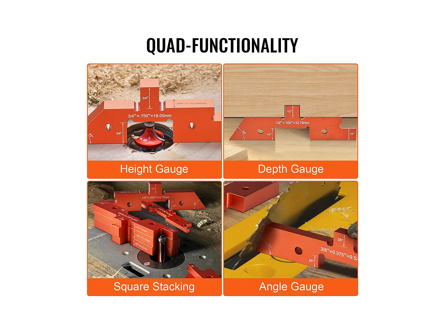 Blocs de Configuration, SucceBuy Barres de Configuration de Table de Routeur, 14 Blocs de Configuration de Précision en Aluminium, Jauge de Hauteur