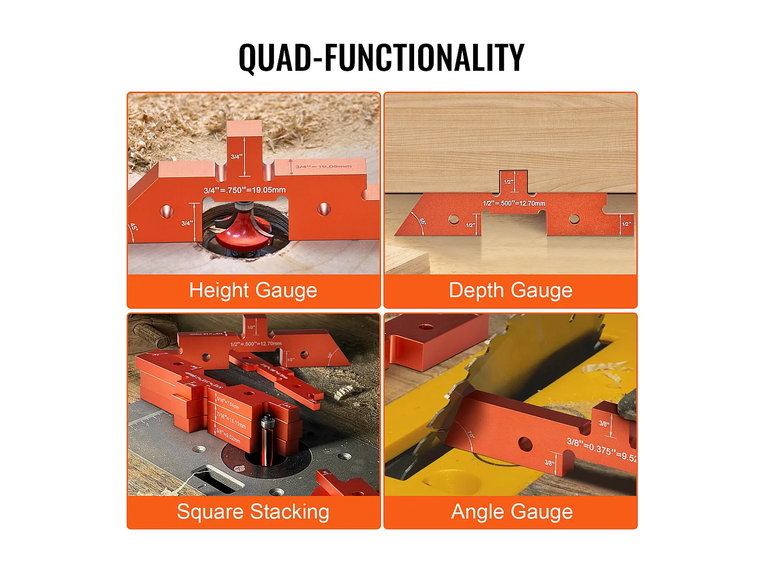 Blocs de Configuration, SucceBuy Barres de Configuration de Table de Routeur, 14 Blocs de Configuration de Précision en Aluminium, Jauge de Hauteur