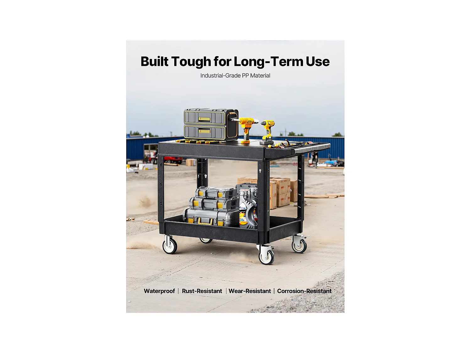 Chariot de Service Desserte SucceBuy, 2 Niveaux, Noir, 118x65x86,5 cm