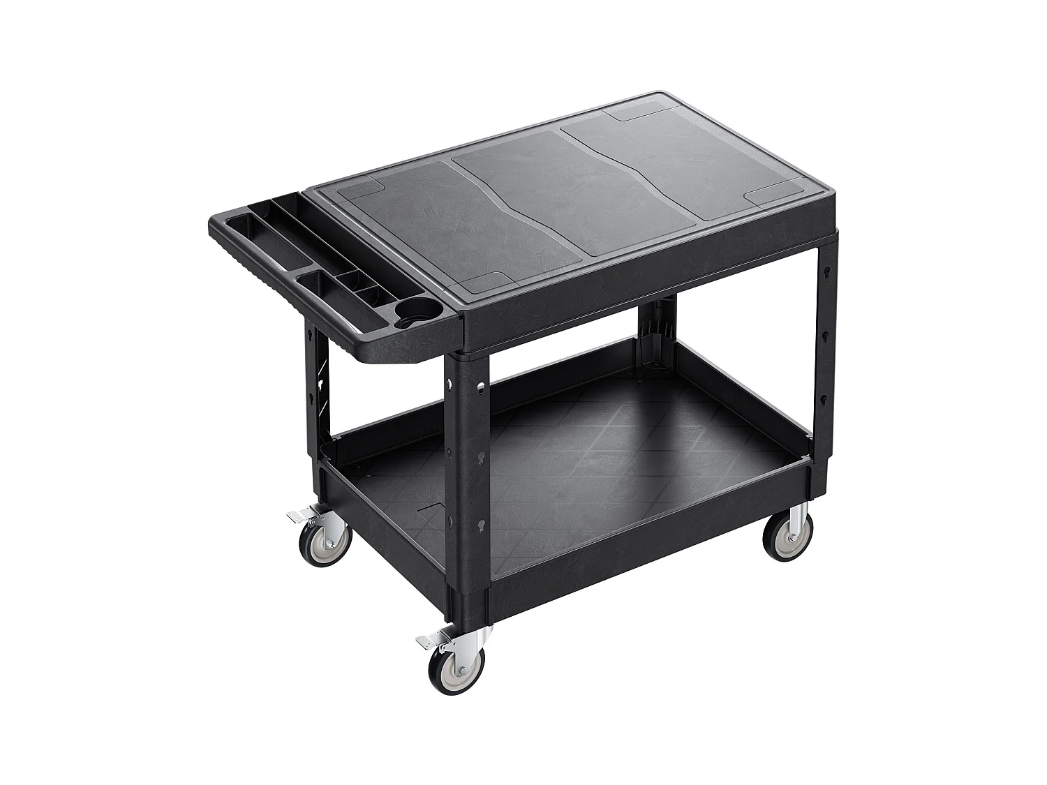 Chariot de Service Desserte SucceBuy, 2 Niveaux, Noir, 118x65x86,5 cm