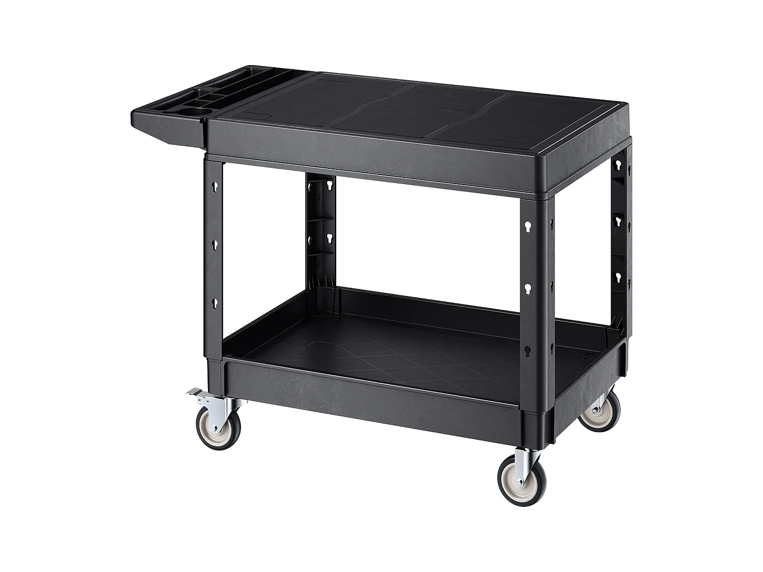 Chariot de Service Desserte SucceBuy, 2 Niveaux, Noir, 118x65x86,5 cm