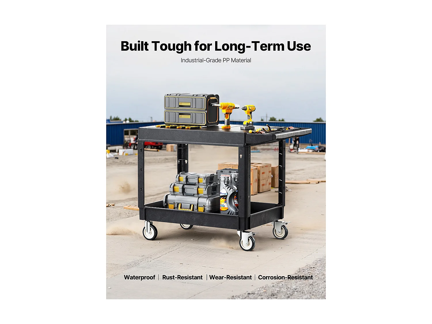 Chariot de Service Desserte SucceBuy, 2 Niveaux, Noir, 118x65x86,5 cm