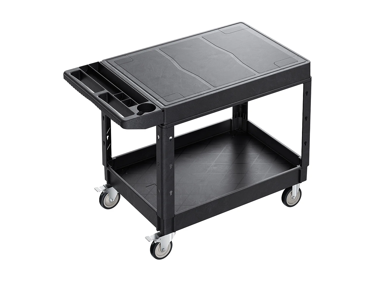 Chariot de Service Desserte SucceBuy, 2 Niveaux, Noir, 118x65x86,5 cm