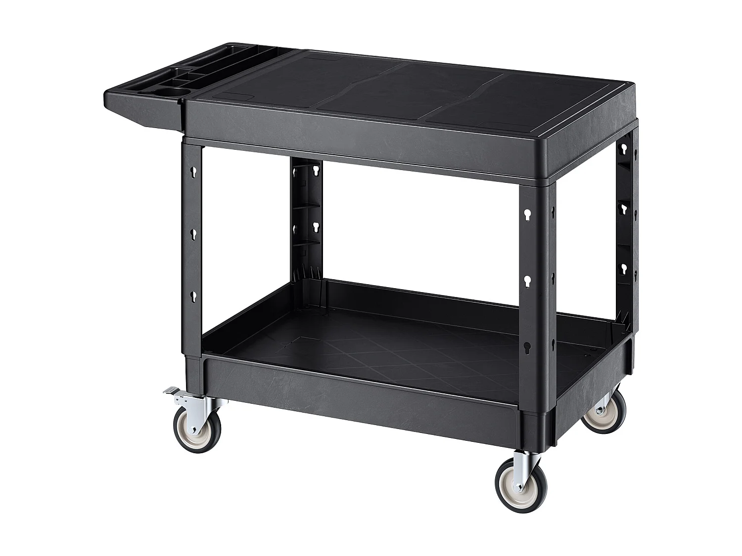 Chariot de Service Desserte SucceBuy, 2 Niveaux, Noir, 118x65x86,5 cm