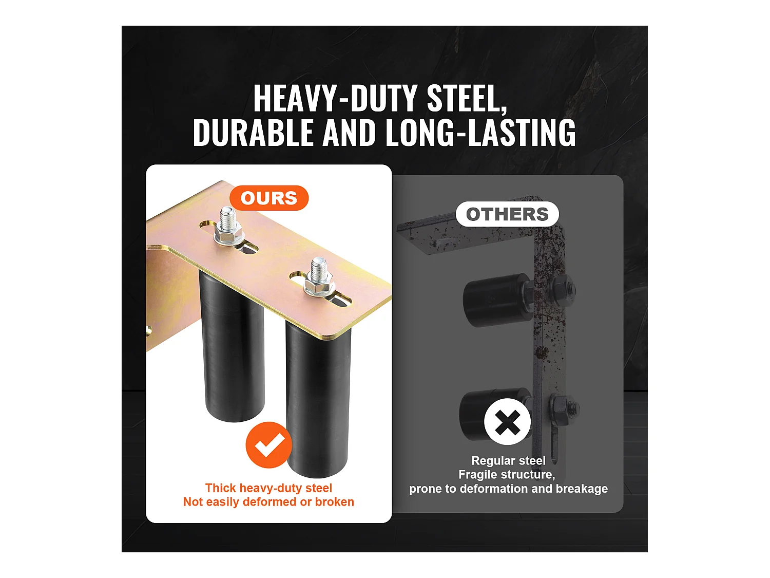 Kit de Portail Coulissant, SucceBuy Kit de Portail Coulissant, Quincaillerie Roulante de 15,24 cm avec Support en L, Réglable