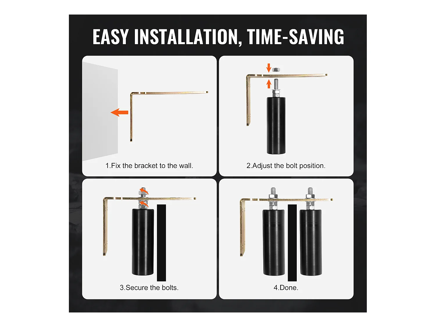 Kit de Portail Coulissant, SucceBuy Kit de Portail Coulissant, Quincaillerie Roulante de 15,24 cm avec Support en L, Réglable