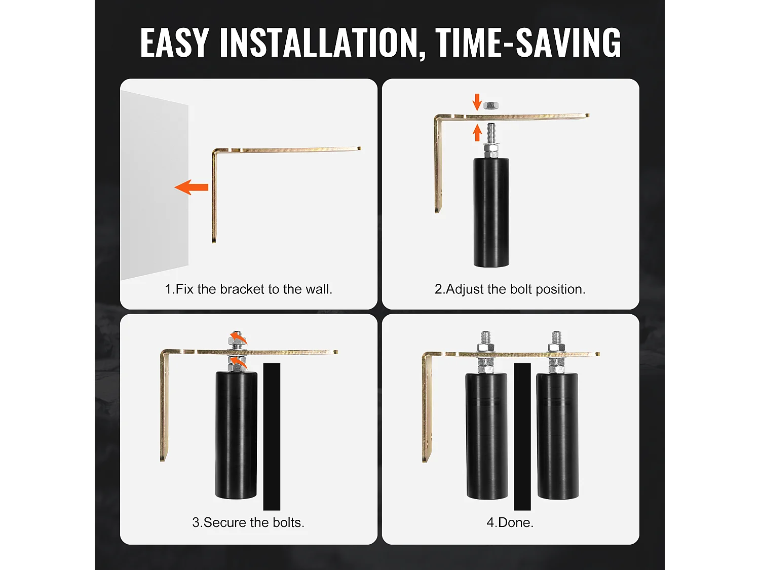 Kit de Portail Coulissant, SucceBuy Kit de Portail Coulissant, Quincaillerie Roulante de 15,24 cm avec Support en L, Réglable