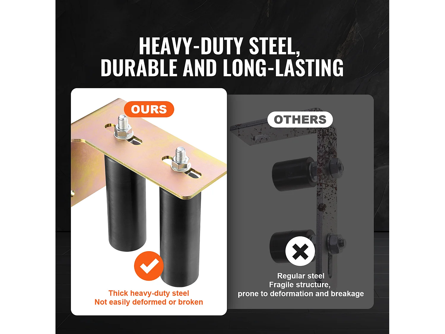 Kit de Portail Coulissant, SucceBuy Kit de Portail Coulissant, Quincaillerie Roulante de 15,24 cm avec Support en L, Réglable