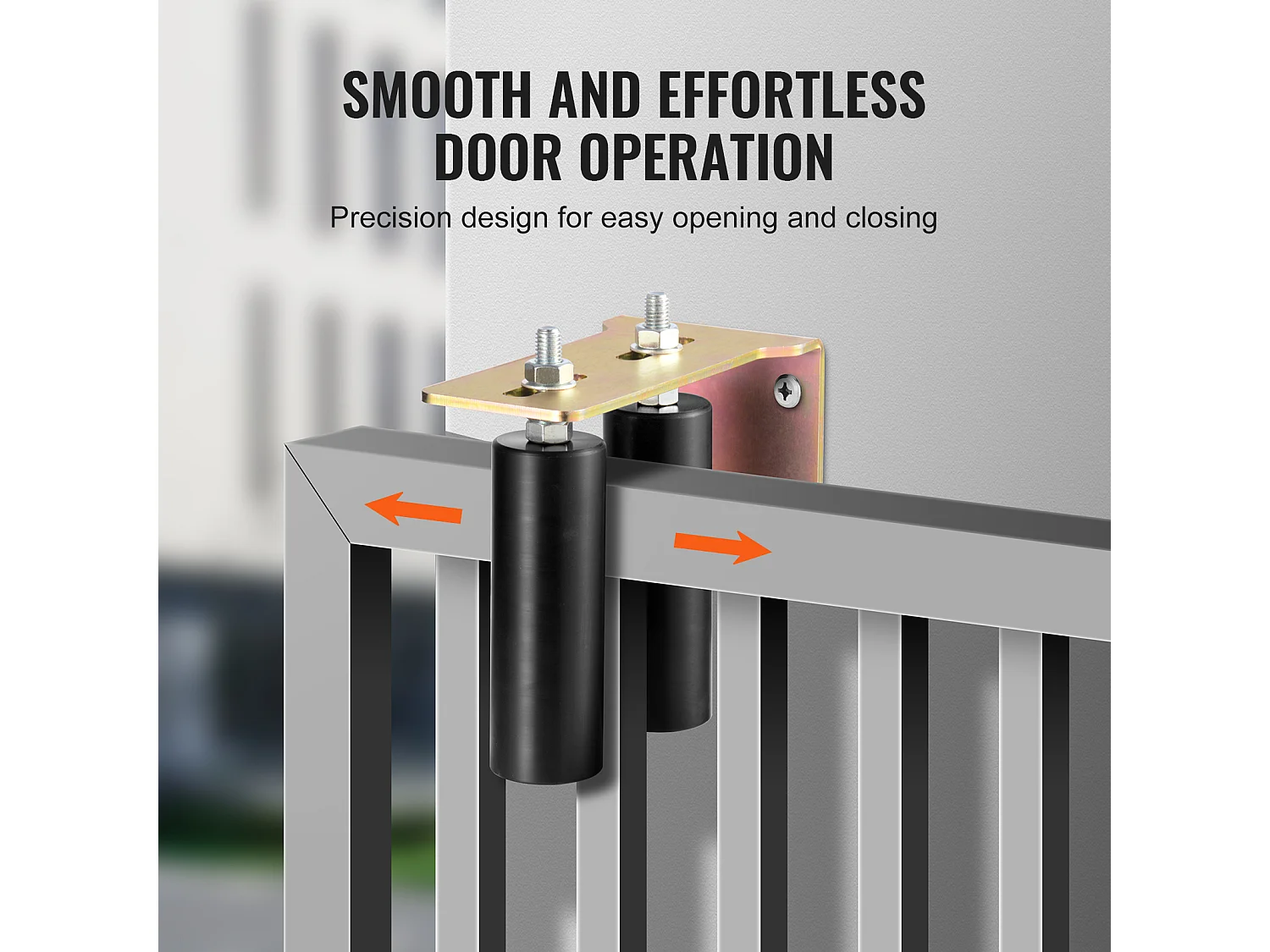 Kit de Portail Coulissant, SucceBuy Kit de Portail Coulissant, Quincaillerie Roulante de 15,24 cm avec Support en L, Réglable