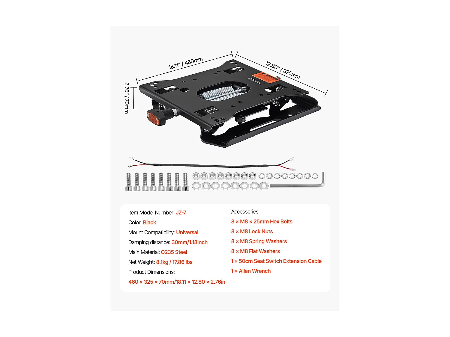 Kit Suspension de Siège de Chariot SucceBuy Élévateur Tracteur Tondeuse Universel