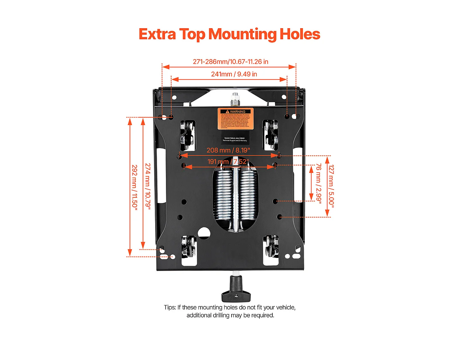 Kit Suspension de Siège de Chariot SucceBuy Élévateur Tracteur Tondeuse Universel