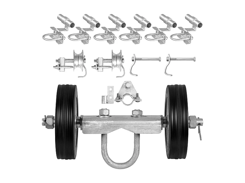 Kit de Portail Coulissant, SucceBuy Kit de Portail Coulissant de 15,24 cm, Capacité de 272 kg, Robuste pour Rails Connect