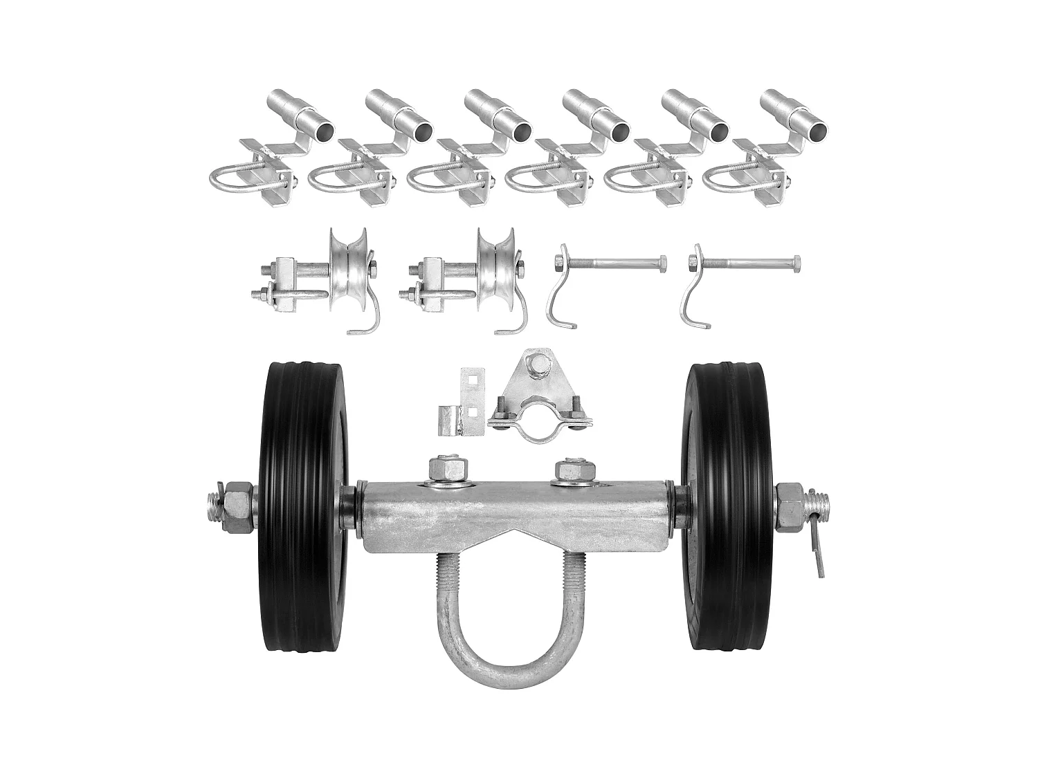 Kit de Portail Coulissant, SucceBuy Kit de Portail Coulissant de 15,24 cm, Capacité de 272 kg, Robuste pour Rails Connect