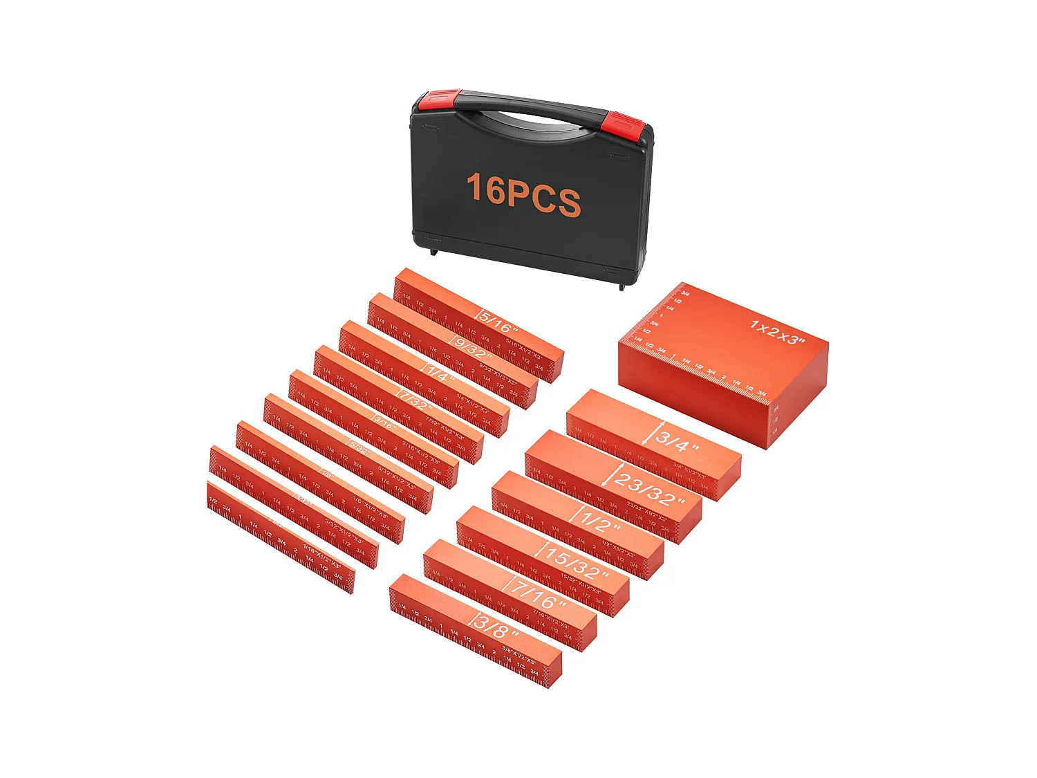 Blocs de Configuration, SucceBuy Ensemble de Jauges de Hauteur pour le Travail du Bois, 16 Pièces, Blocs de Configuration, Barres de Configuration de Précision