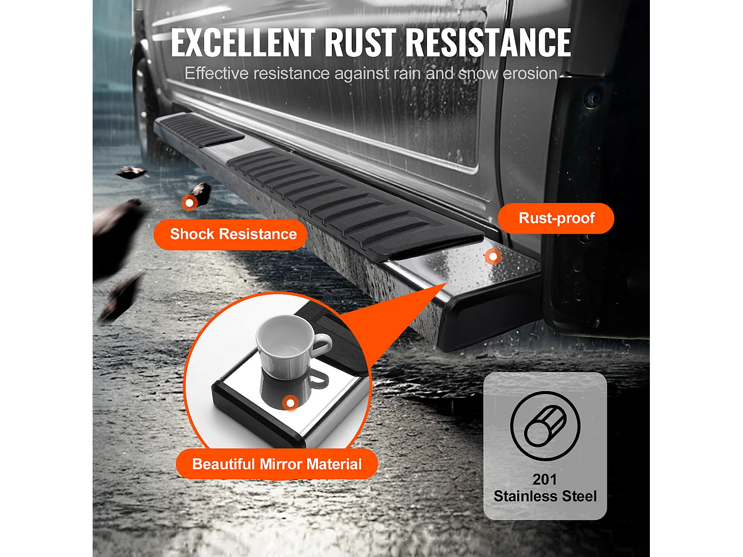 Treeplanken, SucceBuy, Treeplanken van 152.4 mm voor Dodge Ram 1500 Crew Cab 2009-2018, 227 kg