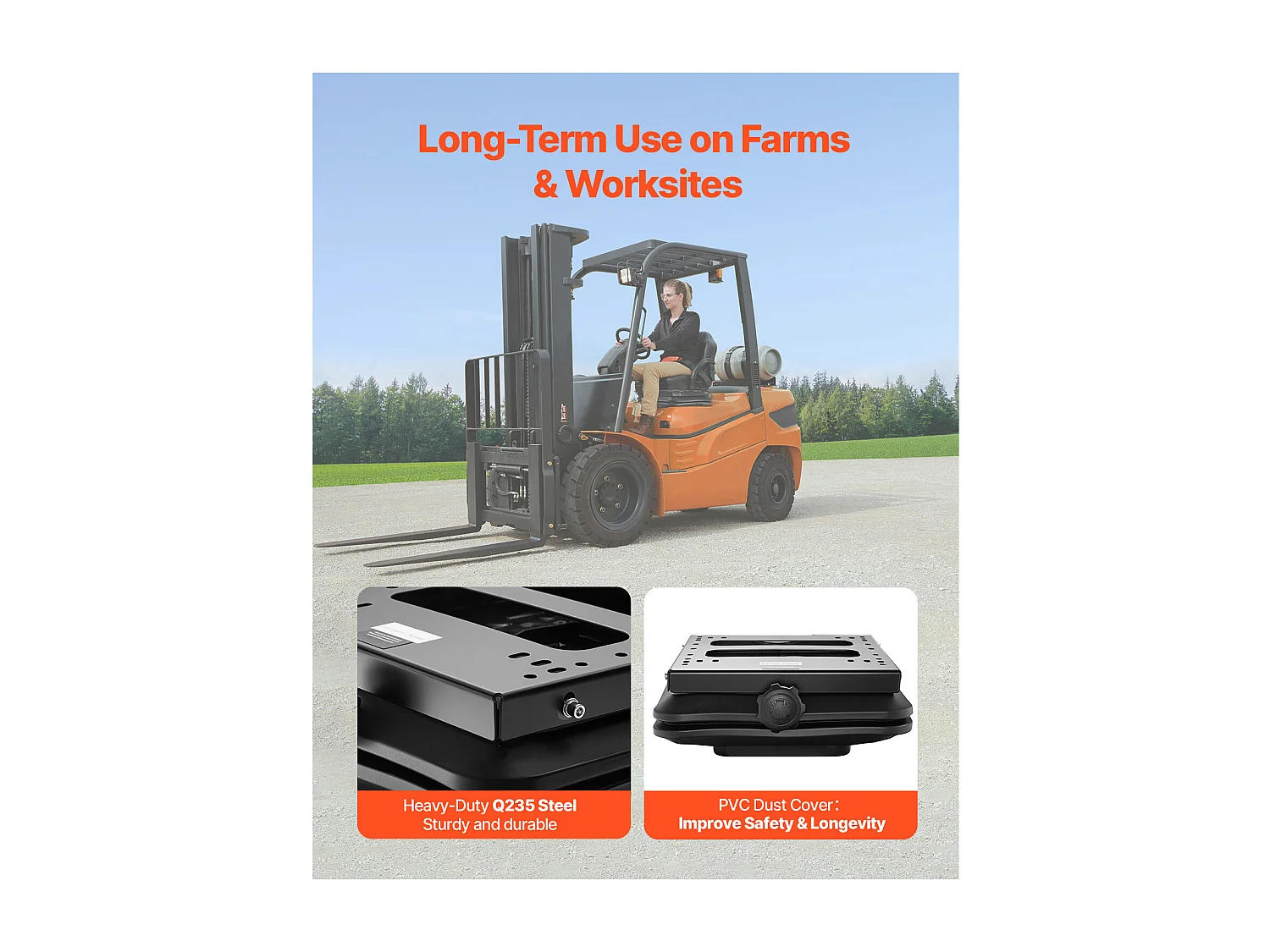 Kit Suspension de Siège de Chariot SucceBuy Élévateur Tracteur Universel sans Rail