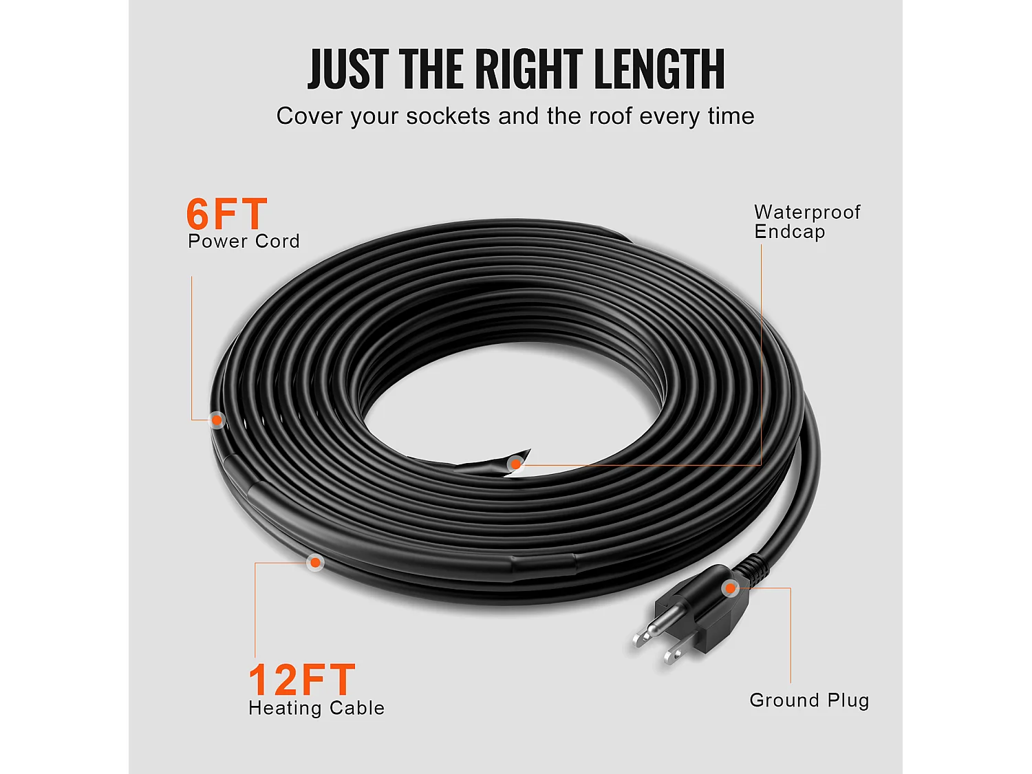 Câble Chauffant Autorégulant, SucceBuy Câble Chauffant Autorégulant pour Tuyaux, 4 m, 16 W/m, Ruban Chauffant pour Tuyaux