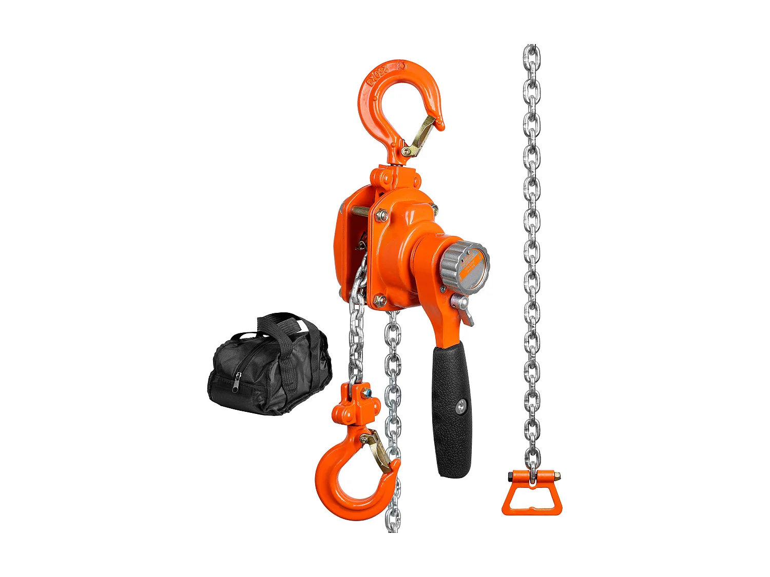 Palan à Chaîne à Levier SucceBuy, Capacité de 249 kg, 152,4 cm, Cliquet G80, pour Chantiers de Construction, Quais et Entrepôts