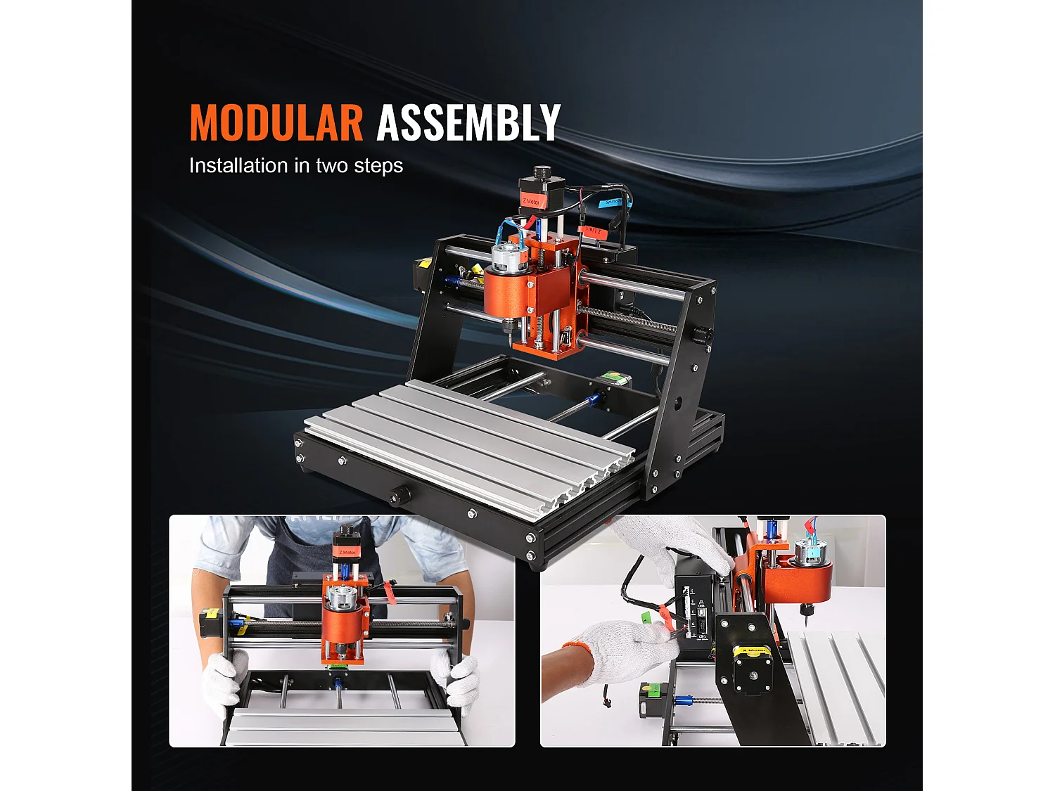 Machine à Graver, SucceBuy Machine de Routeur CNC 3 Axes 120 W, Contrôle GRBL, Gravure sur Bois