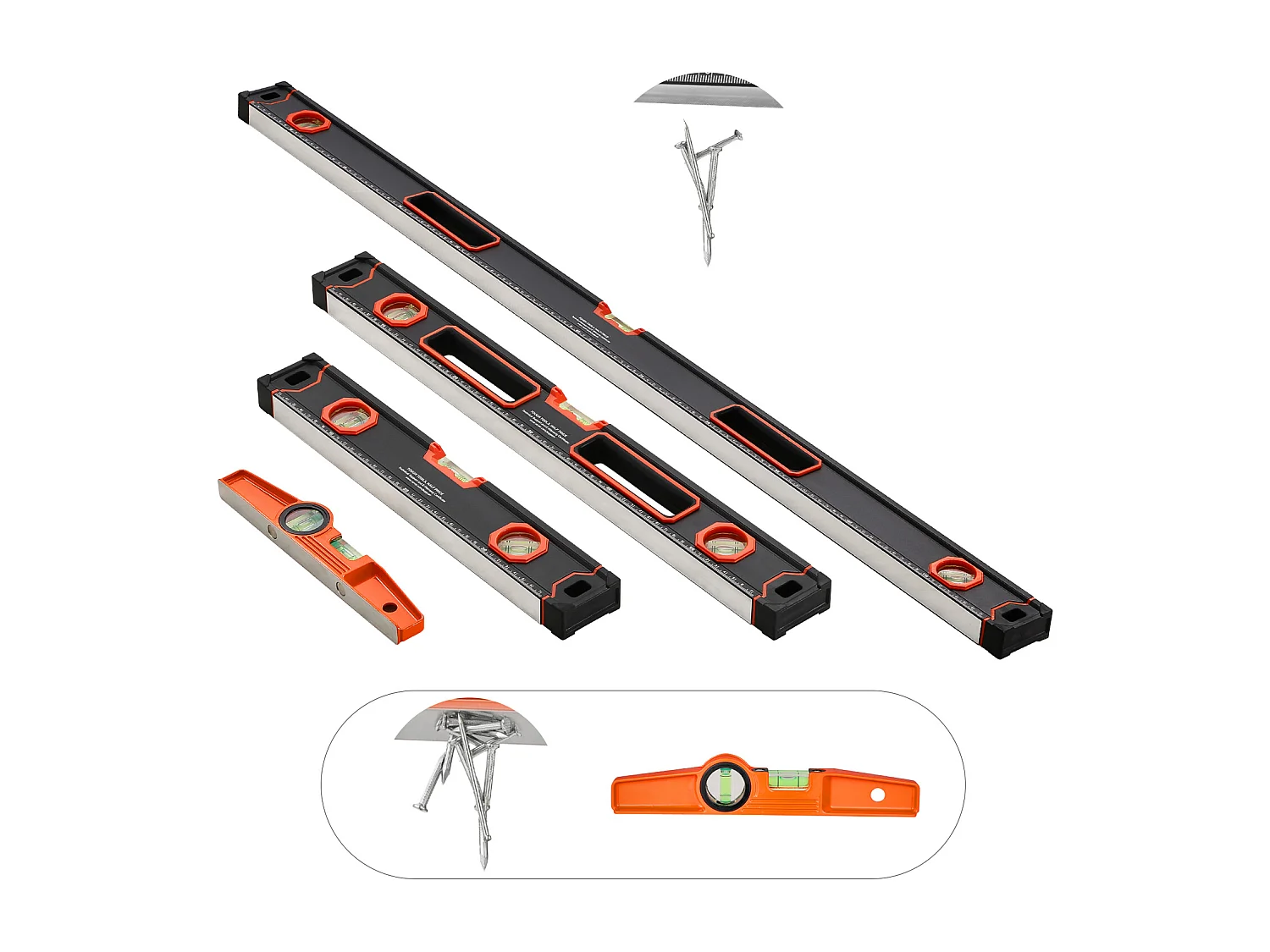 Magnetisch Loodniveau SucceBuy 4 Stukken 122/61/41/25 cm met Belbussen