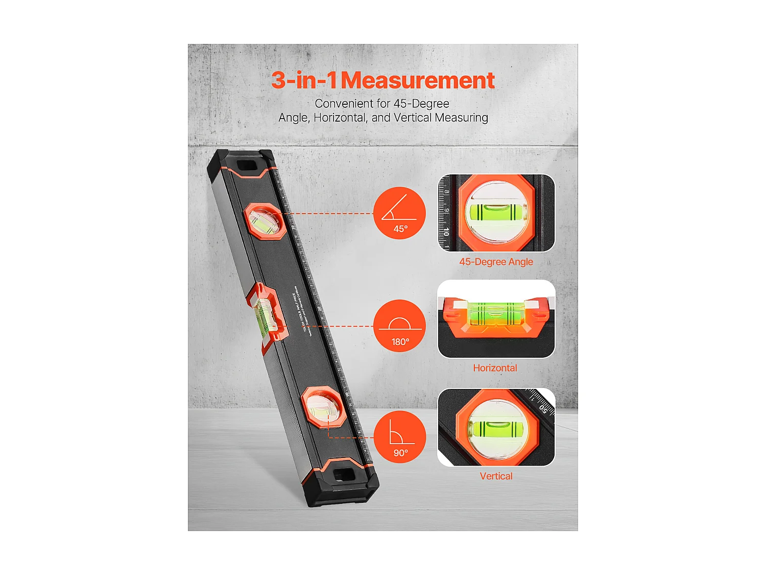 Magnetisch Loodniveau SucceBuy 4 Stukken 122/61/41/25 cm met Belbussen