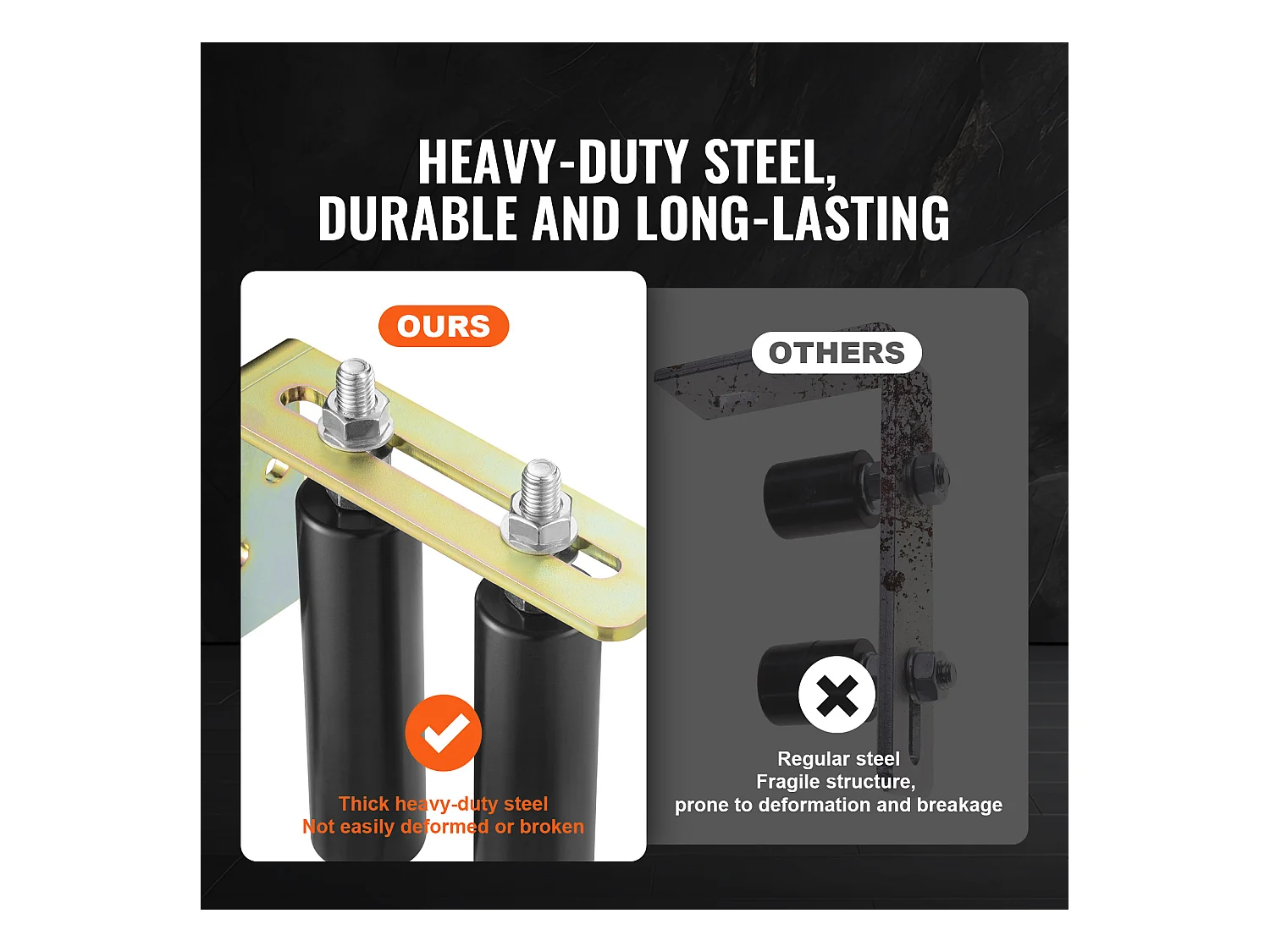 Kit de Portail Coulissant, SucceBuy Kit de Portail Coulissant, Quincaillerie Roulante de 15,24 cm avec Support en L