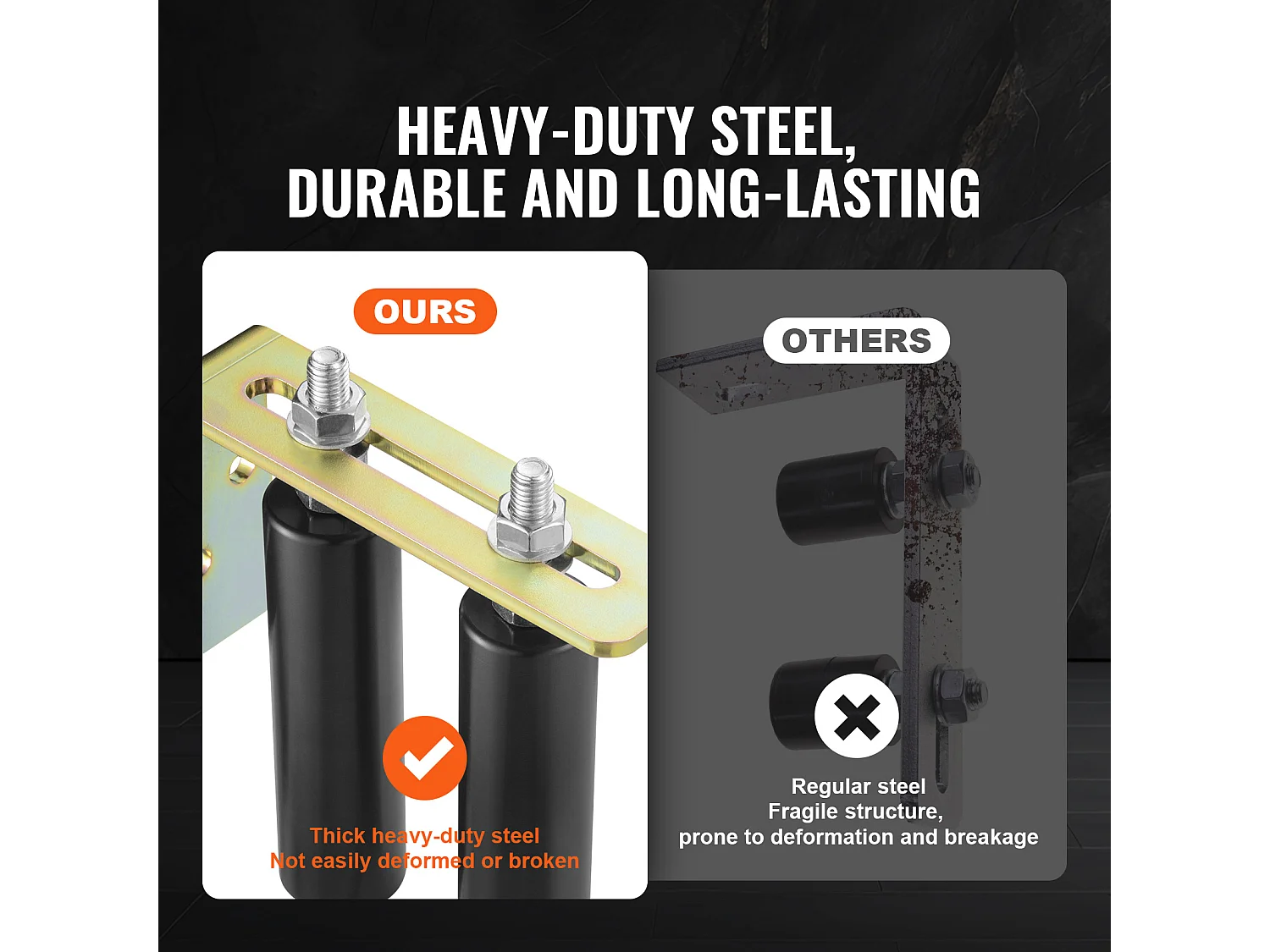 Kit de Portail Coulissant, SucceBuy Kit de Portail Coulissant, Quincaillerie Roulante de 15,24 cm avec Support en L