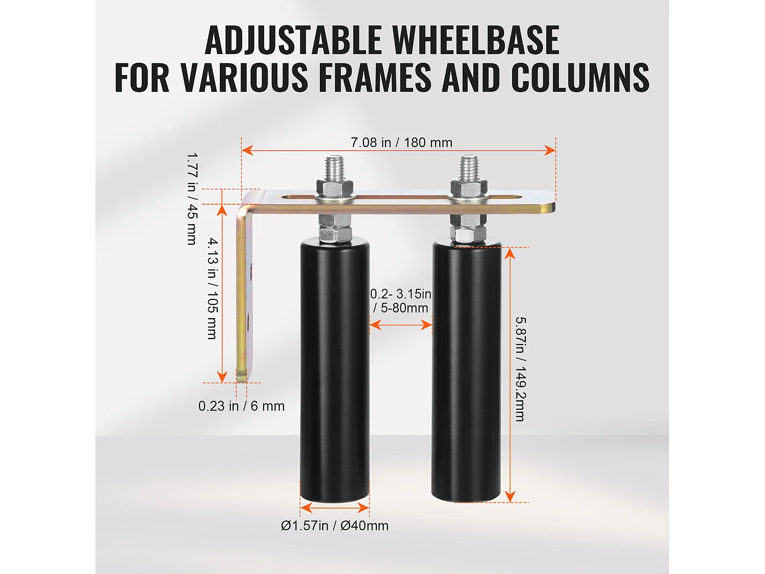 Kit de Portail Coulissant, SucceBuy Kit de Portail Coulissant, Quincaillerie Roulante de 15,24 cm avec Support en L