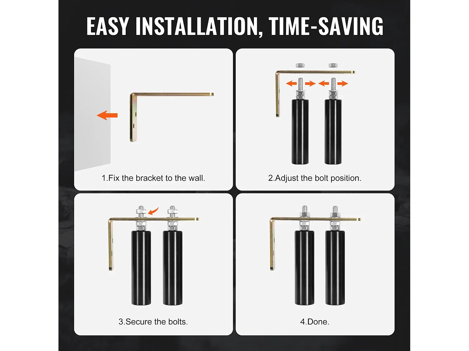 Kit de Portail Coulissant, SucceBuy Kit de Portail Coulissant, Quincaillerie Roulante de 15,24 cm avec Support en L