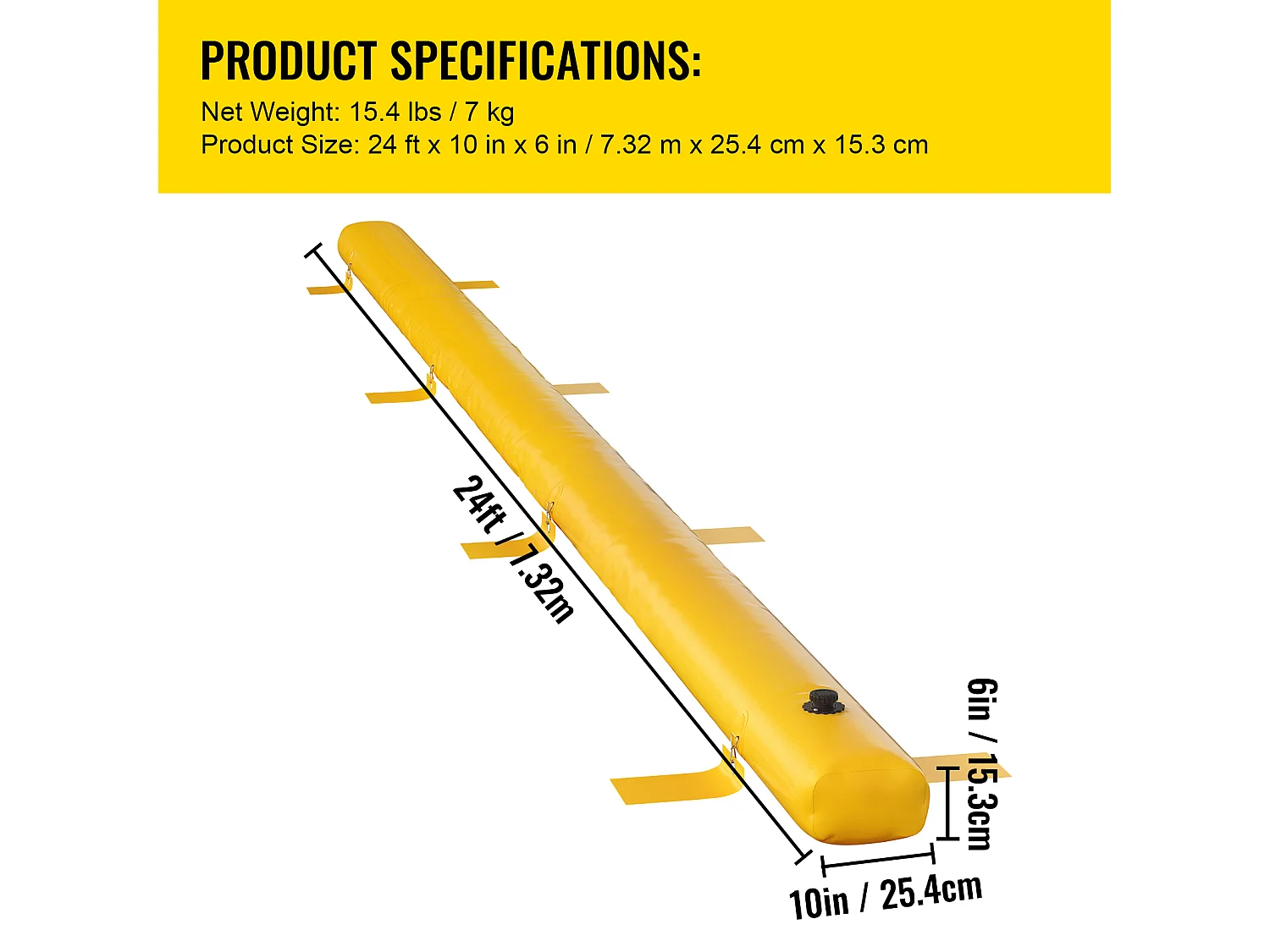Waterkering SucceBuy, 731 x 15 cm, voor Waterafvoer, Lichtgewicht en Herbruikbaar