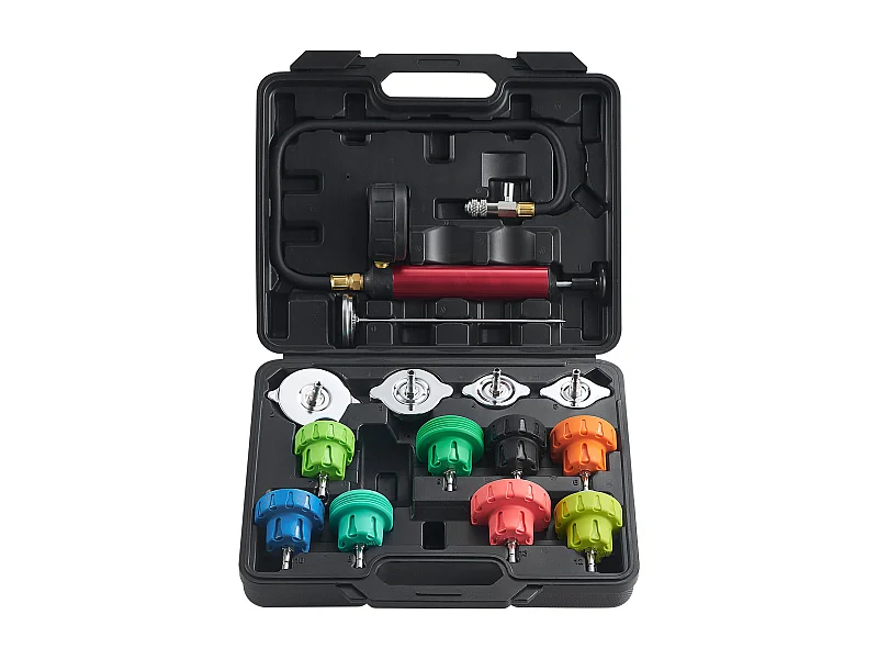 Druckprüfkit, SucceBuy Kühlerdruckprüfer 14-teilig, Vakuumentlüftung und Kühlmittelauffüllung mit Adaptern