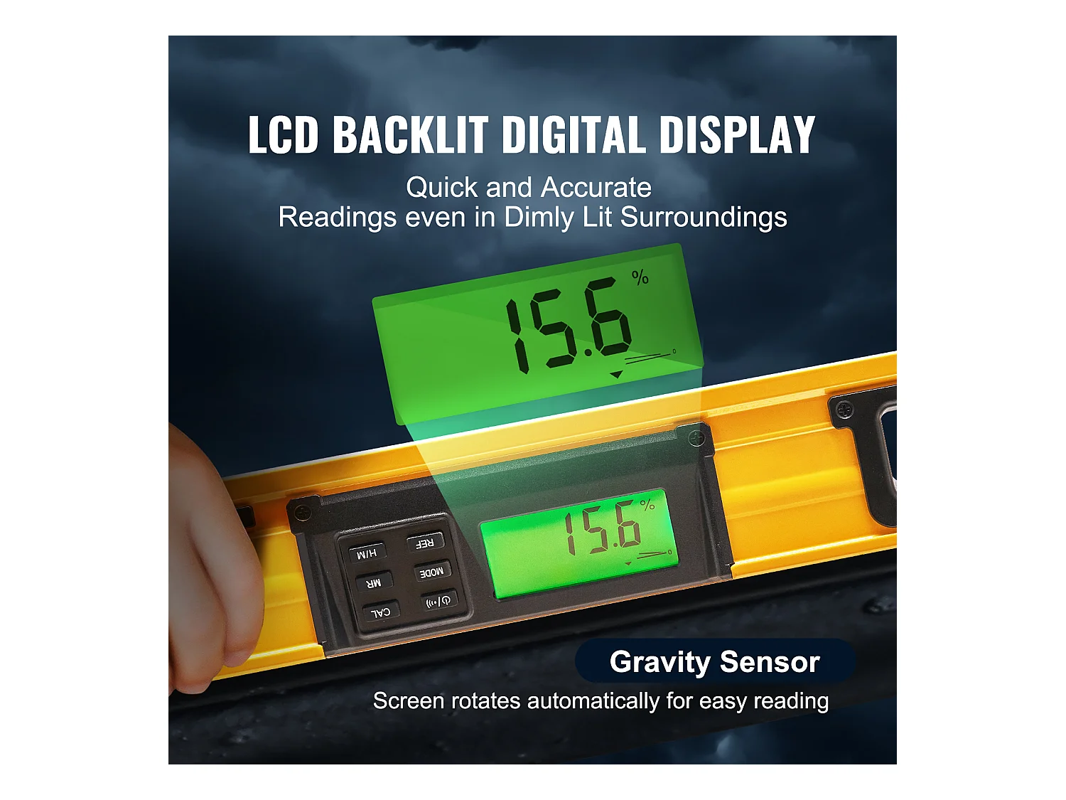 Niveau à Torpille Magnétique SucceBuy 600 mm avec Écran LED Numérique et Capteur de Gravité Étanche