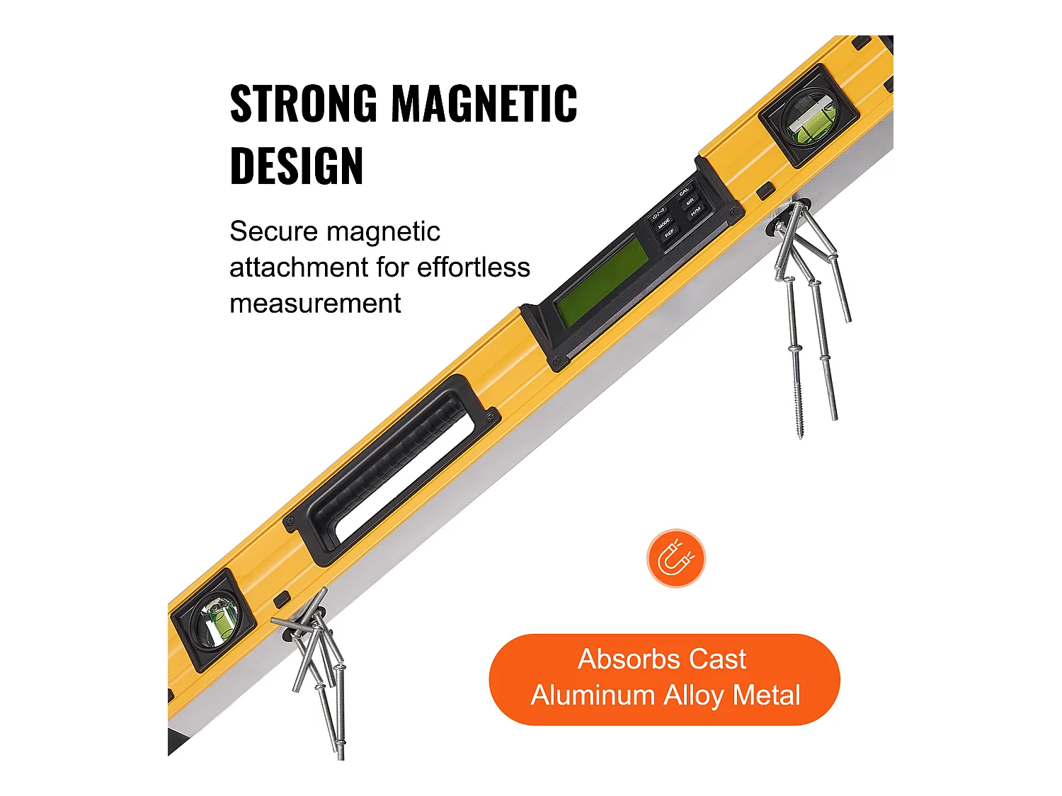 Niveau à Torpille Magnétique SucceBuy 600 mm avec Écran LED Numérique et Capteur de Gravité Étanche