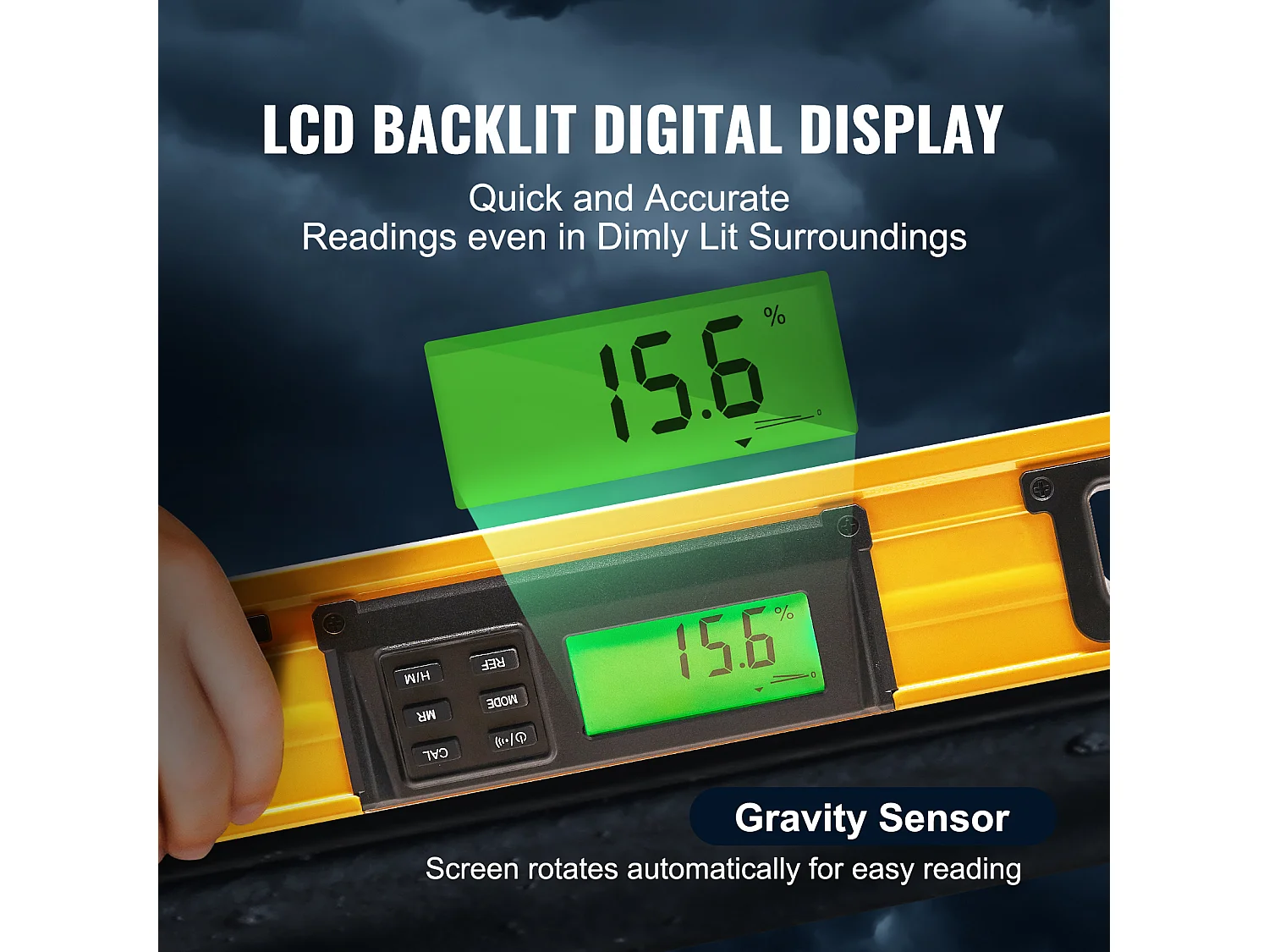 Niveau à Torpille Magnétique SucceBuy 600 mm avec Écran LED Numérique et Capteur de Gravité Étanche