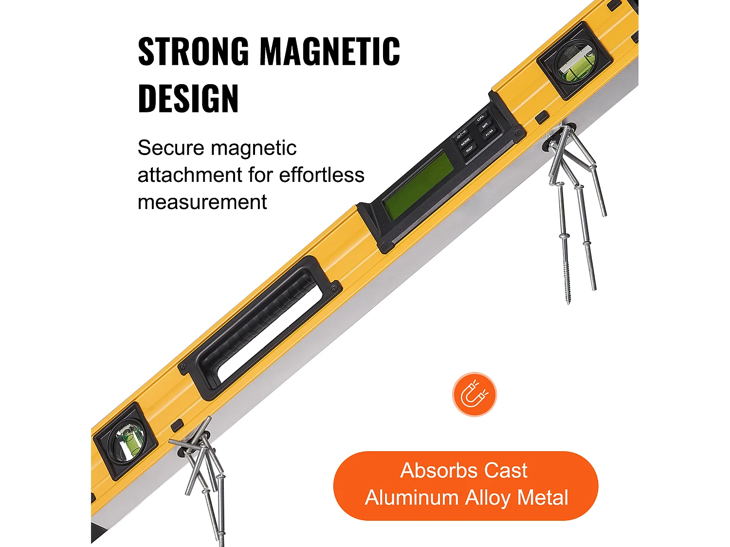 Niveau à Torpille Magnétique SucceBuy 600 mm avec Écran LED Numérique et Capteur de Gravité Étanche